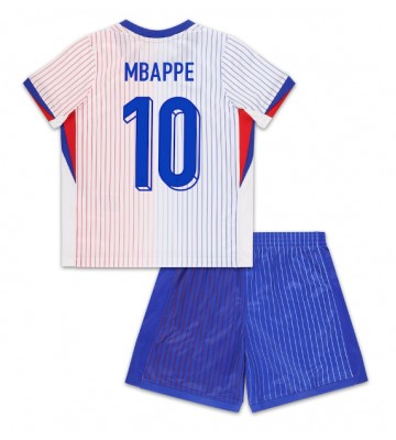 Francia Kylian Mbappe #10 Segunda Equipación Niños Eurocopa 2024 Manga Corta (+ Pantalones cortos)